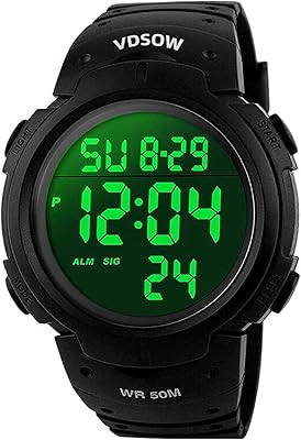 Vdsow digital sports watches for men - open -air waterproof sports watch with alarm/timer, large military watches with LED backlight for men's running - black, black, s, strip, black, belt, belt.. Experience the ultimate in shopping convenience with DIAYTAR NIGERIA's vast catalog and 5-8 day delivery.