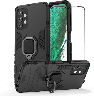 Shock -resistant hybrid protective shell, with tempered glass screen protector, for Samsung Galaxy A32 5G, Black.. Shop across categories at DIAYTAR NIGERIA with the confidence of prompt and budget-friendly delivery.