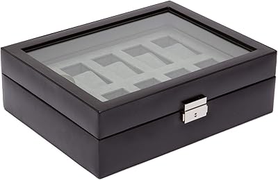 Heritage watch box with glass cover to store 10 wolf, black watches.. DIAYTAR NIGERIA: Empowering Nigerians with access to affordable products delivered within 8 days.