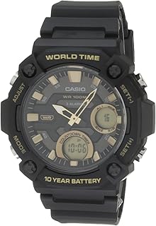 Casio analog-numeric watch with 10-year-old battery, world time and countdown (model: AEQ-1220W-9av), black, digital watch, black.. Get what you need, when you need it — DIAYTAR Nigeria delivers fast.