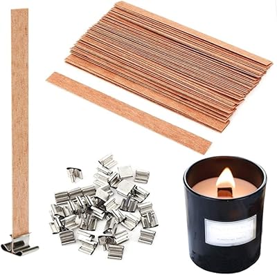 Candle manufacturing kit, cotton candle wicks, 50 wooden candle wicks with iron support, candle holder, candle DIY tools. (wooden).. Your trusted shopping companion, DIAYTAR NIGERIA delivers affordable solutions in just 5-8 days.