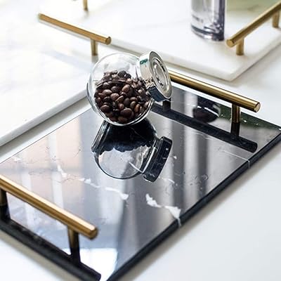 Lamac Crafts food tray - can be used as a cosmetic tray, marble with brass handles.. DIAYTAR NIGERIA: Your partner in affordable online retail with reliable delivery across the nation.