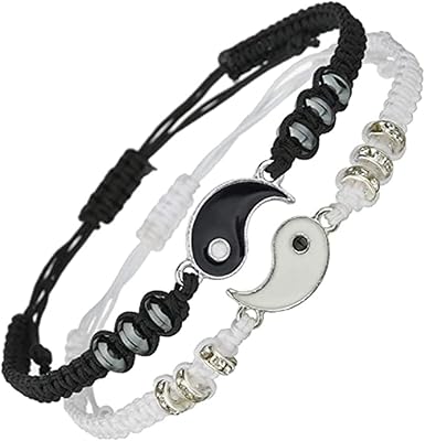 Yin Yang Assorted Yin Bracelets for Best Friends for two people, Adjustable rope bracelet for friendship with boyfriend, braided bracelets made by hand for boyfriend, Valentine's Day, single size, fabric.. DIAYTAR NIGERIA makes online shopping accessible to all with budget-friendly prices and reliable delivery.