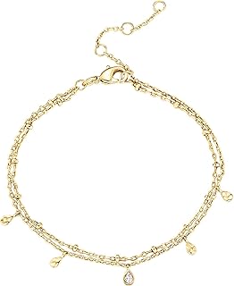 Facing Bracelet Adjustable chain chain/crab/Figaro gold plated 14 carats for women, gold plated, unknown.. Shop easy, pay less, get it fast — with DIAYTAR Nigeria.