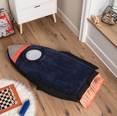 Large children's bed pillow navy blue rocket 60 "x 63.5" x 12.7 ".. DIAYTAR NIGERIA: Your partner in affordable shopping with nationwide delivery in just 5-8 days.