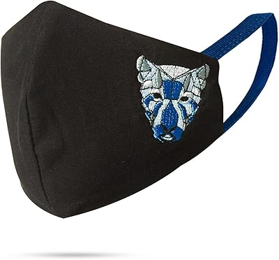 Facial mask in organic cotton, washable and reusable with adjustable elastic band for interior and exterior protection (Panther design).. DIAYTAR NIGERIA delivers value, variety, and convenience with our nationwide 5-8 day shipping.