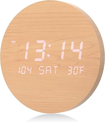 Silent digital wall clock without Tic-Tac Tostoog with large display of the time, date and temperature, digital wall clock in 12/24 hours (yellow) time mode (yellow).. DIAYTAR Nigeria brings you closer to everything you need — fast delivery, low costs, and variety.