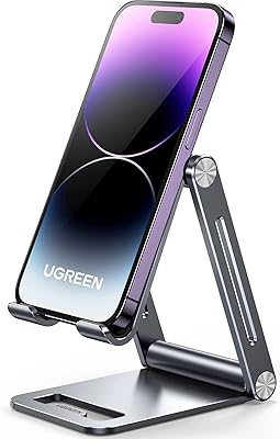 Aluminum Ugreen telephone support, adjustable and foldable mobile phone support, compatible with iPhone SE 3 / iPhone 13 Mini/13 Pro Max 12 Mini / 12 Pro Max / 11 XS XR 8, Galaxy S22 S21 S20 etc.. DIAYTAR NIGERIA: Bringing quality products to every Nigerian with affordable nationwide delivery.