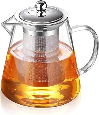 40 oz glass teapot/1,300 ml with removable stainless steel infuser, sailor -free tea kettle for the stove, teapot for leaf tea and flower tea (43 oz/1,300 ml).. Experience the ease of modern shopping with DIAYTAR NIGERIA's diverse marketplace delivered promptly.