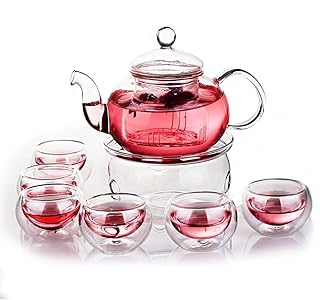 Jenny glass teapot with heating and 6 cups, transparent, n ° 1.. DIAYTAR NIGERIA brings the marketplace to your home with budget-friendly prices and nationwide delivery.