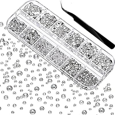 3000 pieces of flat rhinestones flat, round precious stones of different sizes, no too shiny sizes for nail art - 6 sizes with clip, for clothes, bags and shoes made by hand, transparent rhinestones.. Shop confidently with DIAYTAR NIGERIA, offering affordable prices and reliable delivery within a week.