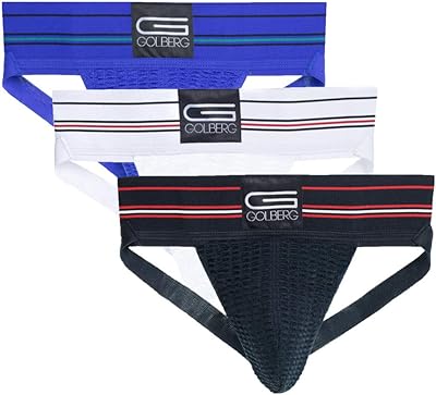 Underwear for men Golberg - 3 rooms in black, blue and white - Size M - Sports support - Jockstrap for adults and young people, M.. Shop without boundaries at DIAYTAR NIGERIA, offering affordable products with convenient delivery times.