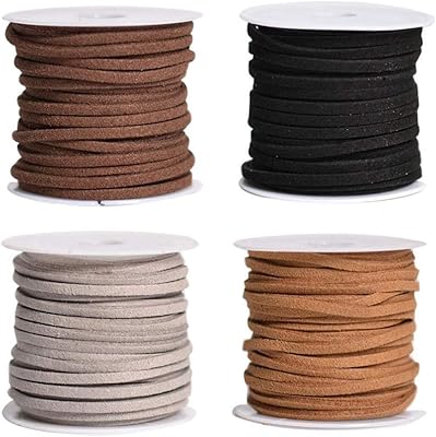 Outnice 4 pieces chamois cord in false Sweden, false suede cord for jewelry, necklaces, bracelets, pearls and manual work 5 meters (4 random colors).. Your complete shopping companion, DIAYTAR NIGERIA offers extensive selection delivered within the week.