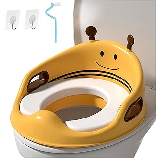 Toilet seat for boys, girls and toddlers, children's toilet seat covers with removable soft cushion, handful and durable backrest (yellow).. Shop smart with DIAYTAR NIGERIA's vast selection and enjoy affordable shipping in just 5-8 days.