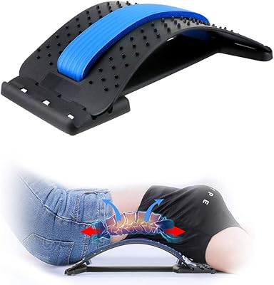 Back straightener, back masseur for bed, chair and car, spine support on several levels, relieves lower and upper muscle pain (black/blue).. DIAYTAR NIGERIA: Your trusted e-commerce partner with extensive product choices and affordable delivery.