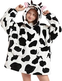 Surdemed sweatshirt for children, Sherpa's super soft and soft Sherpa fleece sweatshirt with 2 large single size pockets, portable blankets for boys and girls (7-14 years old), cow, 7 years old.. DIAYTAR NIGERIA puts thousands of products at your fingertips with affordable prices and delivery within a week.