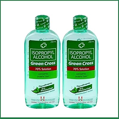 Moisturizing 70 % Isopropyl alcohol Green Cross 250 ml (2) package.. Affordable online shopping is just a click away with DIAYTAR Nigeria.