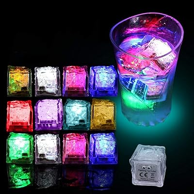 Bright ice cubes, 12 Multicolored led ice cubes for drinks with changing lights, reusable light ice cubes for wedding festival decoration.. DIAYTAR NIGERIA: Bringing affordable shopping solutions with a diverse product catalog delivered nationwide.
