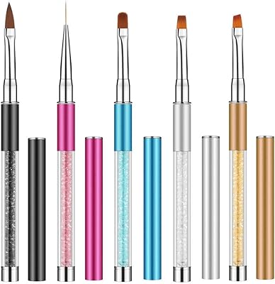 Linge 5 pieces nail polish acrylic nail polish UV gel construction brush in nylon nail with acrylic handle diamond for manicure living room domestic gift for women girls.. Experience the future of online shopping with DIAYTAR NIGERIA's extensive product range and competitive pricing.