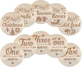 Wooden monthly cards for baby Little Luca, Newborn advertisement cards, pregnancy step, double-sided marking discs, prenatal festive gift, 13 pieces.. DIAYTAR NIGERIA: Your trusted partner for affordable online shopping with reliable delivery timeframes.