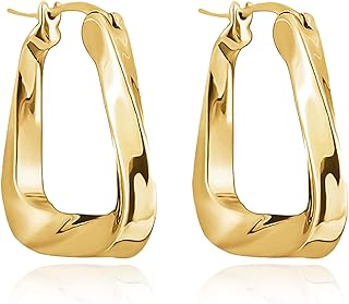 Kisablan earrings in thick gold for women, earrings in 18 -carat gold -plated sterling gold, elegant square earrings, gold jewelry for gifts, sterling silver, cubic zirconia.. Buy better with DIAYTAR Nigeria — the ultimate e-commerce platform in Nigeria.