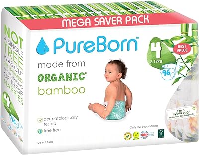Disposable layers for baby in biological bamboo-natural pureborn size 4-layer from 7 to 12 kg tropic print-sweep-protection maximum against the leaks-seventies of the newborn baby, 3.9 kilograms, 96.0 units, 1.. DIAYTAR NIGERIA makes quality accessible to all with our affordable prices and quick delivery service.