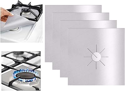 Advanced amatel reusable gas stove covers, double thickness stove covers for gas stove, non -stick silver color (pack of 4).. Your digital marketplace solution, DIAYTAR NIGERIA delivers quality and value within the week.