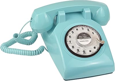 Pinotech retro wired phone, classic ancient style fixed phone with rotary dial for hotel decoration, home office, blue color.. Your new favorite way to shop online — DIAYTAR Nigeria.