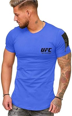 Sports T-shirt with short-sleeved UFC printed for men and adults, racing and fitness sportswear (color: blue-3, size: L).. Your complete shopping solution, DIAYTAR NIGERIA offers extensive choice with competitive prices and delivery.