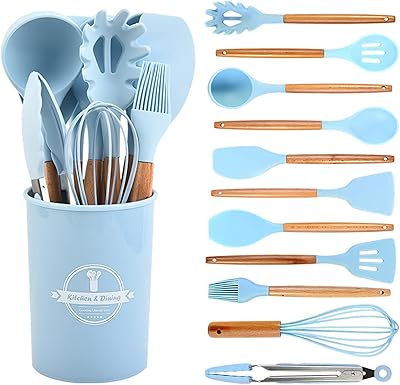 12 -room silicone kitchen battery, wooden kitchen battery, silicone kitchen battery, kitchen utensils/household products, light blue.. Shop with ease at DIAYTAR NIGERIA, Nigeria's premier e-commerce platform offering budget-friendly shipping.
