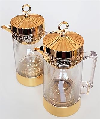 Set of transparent stainless stainless glass teapot for Arabic coffee, set of 2 pieces Dallah (1 liter) - Gold.. Say goodbye to long wait times — DIAYTAR Nigeria ships in just 5–8 days!