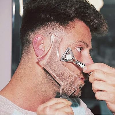 Shaving and shaping model of the Alykdon beard Transparent model and hair comb for goat mustache, favorites, jaw, cheek and symmetrical curved neckline set of shaving supplies.. DIAYTAR NIGERIA: Where quality meets accessibility with affordable prices and prompt shipping.