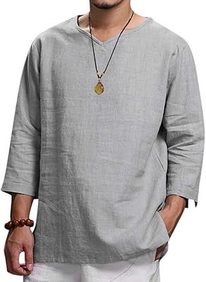 Olson T-shirt large laid in linen with long sleeves for men, united color, for men.. Discover the convenience of DIAYTAR NIGERIA's vast product range delivered affordably in 5-8 days.