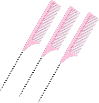 Package of 3 pink hairstyle fiber -fiber -tail comb.. Experience the ease of modern shopping with DIAYTAR NIGERIA's comprehensive platform and quick delivery.