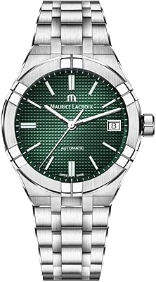 ICON 42 mm automatic watch in stainless steel with green dial, AI6008-SS002-630-1, bracelet.. Home to endless choices and pocket-friendly prices — DIAYTAR Nigeria.