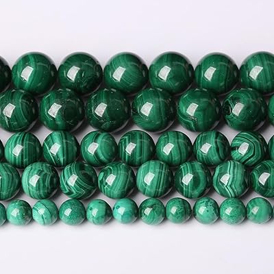 31 pieces of natural green malachite pearls of 6 mm, AAA round precious stones in bulk for the manufacture of jewelry, bracelets, necklaces, energy healing stone pearls 15 "(natural malachite, 6 mm).. DIAYTAR NIGERIA: Creating access to affordable products for every Nigerian with our swift delivery service.