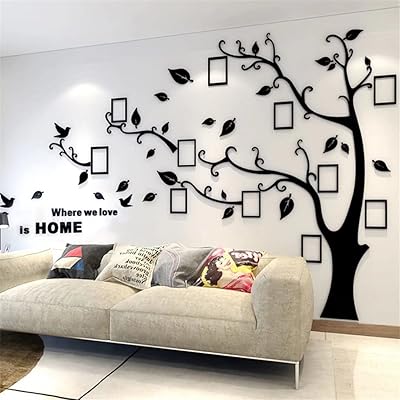 3D tree stickers DIY Tree wall sticker Framing stickers photo Lifetime decorations for living room bedroom wall sticker (B black left, xl: 200 x 276 cm).. DIAYTAR NIGERIA: Bridging the gap between consumers and quality products with affordable nationwide shipping.