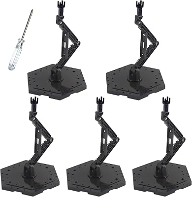 Zis Test Hobby Base Action Stand, Hobby display compatible with 1/144 Hgr Gundam models, black (5 pieces).. Experience the ease of digital shopping with DIAYTAR NIGERIA's affordable and diverse marketplace.