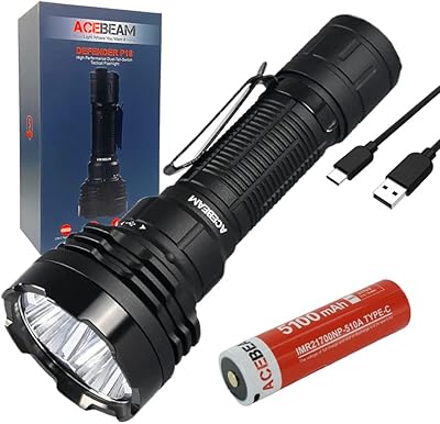 Rechargeable double pocket lamp ACE PAM DEFENDER P18 - 5,000 lumens with USB C ECOSENSA loading cable.. Experience shopping without compromise at DIAYTAR NIGERIA, with vast selection and quick delivery.