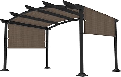 Floralif pergola ugola, universal brown replacement cover for outdoor patio, porch, backyard, garden terrace with rings and robust rods 8 x 12 feet.. DIAYTAR NIGERIA: Your affordable marketplace with reliable 5-8 day shipping across Nigeria.
