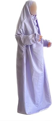 Islamic prayer set A piece for women consisting of a sweet prayer dress, hijab and abaya (pink) (purple) (green), purple, one size.. DIAYTAR NIGERIA revolutionizes e-commerce with our affordable prices and dependable delivery timeframes.