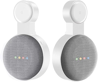 Wall mounting support for Google Nest Mini (2nd generation) - Shared sector outlet for cord management for the Google Nest Mini - White Voice Assistant - White.. DIAYTAR NIGERIA: Your trusted e-commerce partner with extensive product choices and affordable delivery.