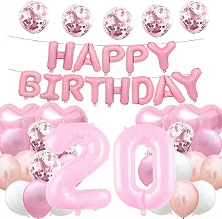 20th birthday balloons Decorations Festival in latex mylar pink leaf gifts for girls.. Experience shopping satisfaction with DIAYTAR NIGERIA's vast selection and budget-friendly delivery options.