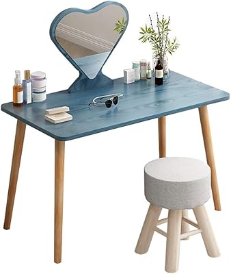 MORDENS cosmetic table with HD mirror in the shape of a heart and wooden feet, beauty tools for women and girls.. DIAYTAR NIGERIA: Your affordable shopping destination with thousands of products delivered in days.