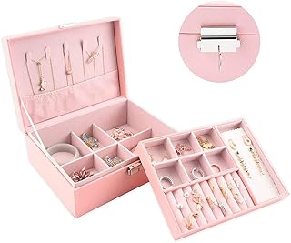 PU leather jewelry storage box, storage box and jewelry presentation, gift for women and girls (pink).. Discover the joy of online shopping with DIAYTAR NIGERIA's budget-friendly prices and reliable shipping.