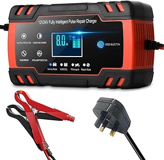 Rockwimi car battery charger, 12V 8A/24A 4A battery charger, 3-storey automatic battery charger with six functions for most types of 2A-60AH lead battery (red/d30).. Spend less, get more — that’s the DIAYTAR Nigeria promise.