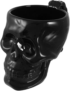 Exquisite coffee cup in black ceramic with skull.. Discover the perfect balance of selection and value with DIAYTAR NIGERIA's nationwide delivery service.