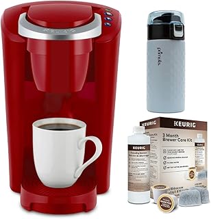 Keurig K-Cup coffee maker (imperial red) with 3-month maintenance kit and steel cup.. DIAYTAR NIGERIA: Your affordable shopping destination with thousands of products delivered in days.