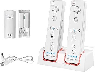 2 rechargeable batteries for Wii remote control, Techken 2 x 2800 mAh battery with charging station support (white).. Discover thousands of products on DIAYTAR Nigeria with delivery between 5 to 8 days across the country.