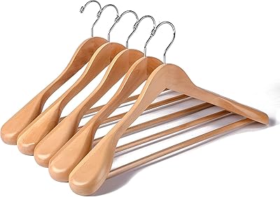Natural wood hanger shoulder 445 cm wide hanger with bar.. DIAYTAR NIGERIA delivers value, variety, and convenience with our nationwide 5-8 day shipping.